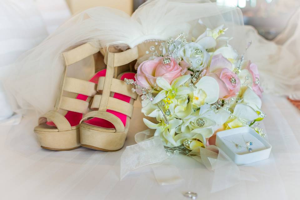 Shoes and flowers