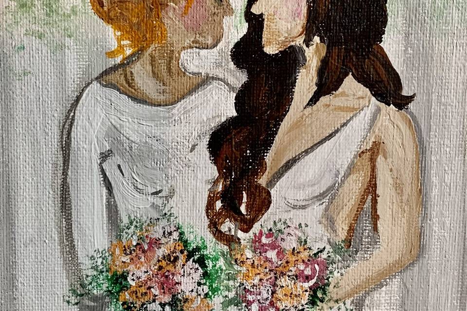 Close Up of Two Brides