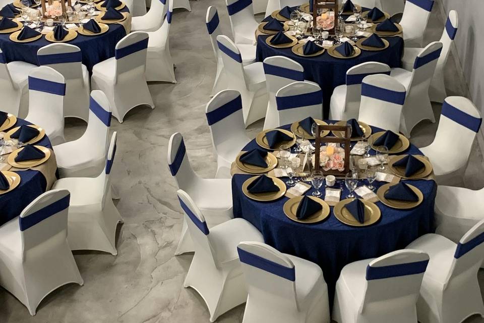 Guest Tables in Navy Blue