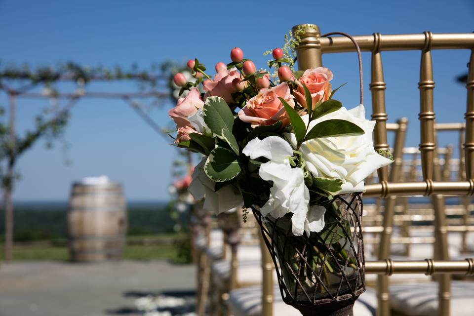 Closeup of wedding flowers