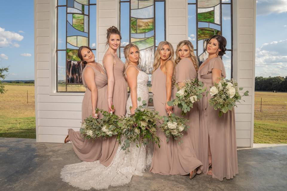 Bride and Bridesmaids