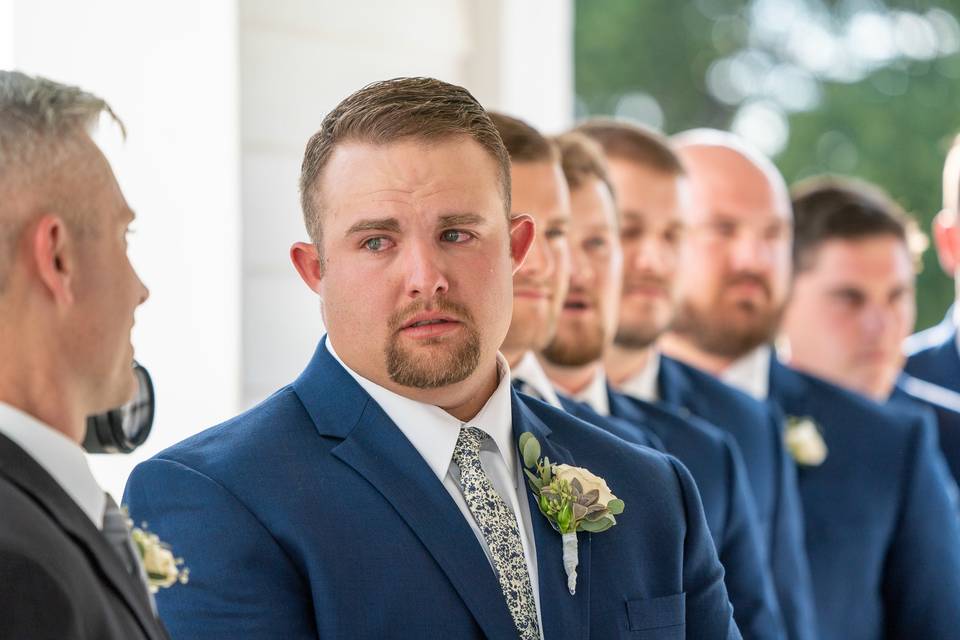 Groom Cries As He Sees Bride