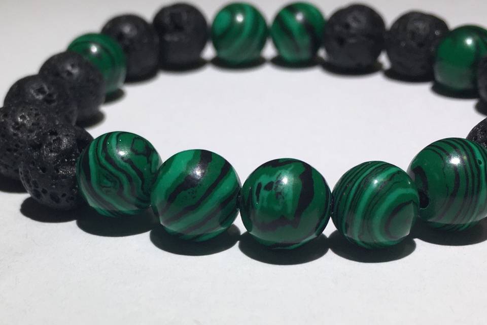 Malachite + Lava Beads