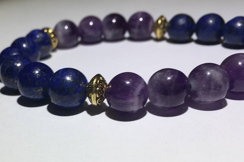 Amethyst + Lapis Lazuli Beads