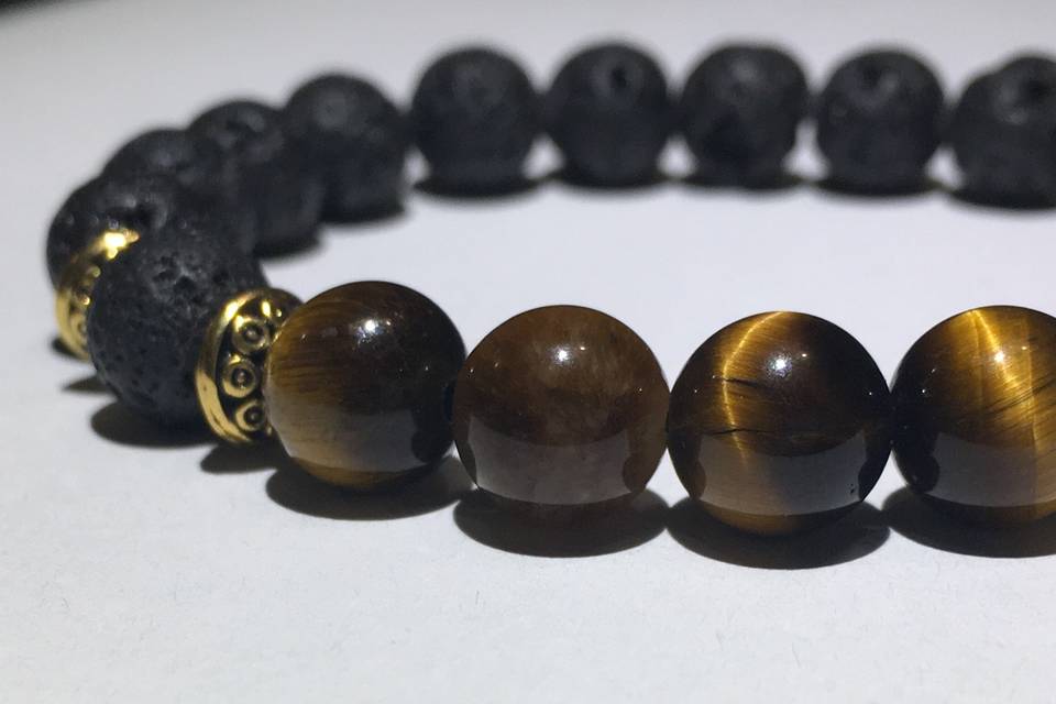 Tiger Eye + Lava Beads