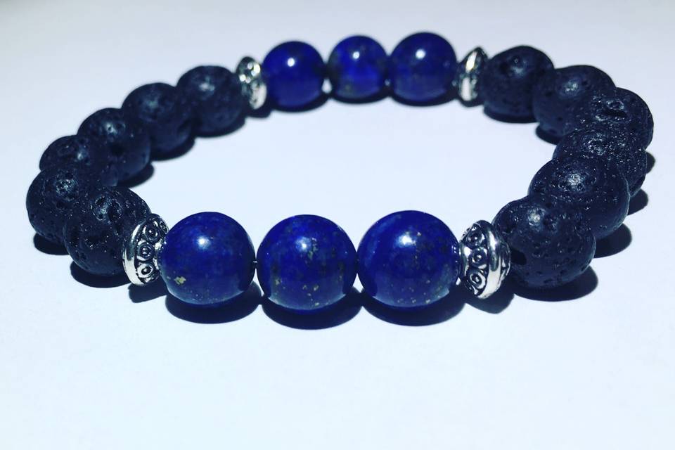 Lapis Lazuli + Lava Beads