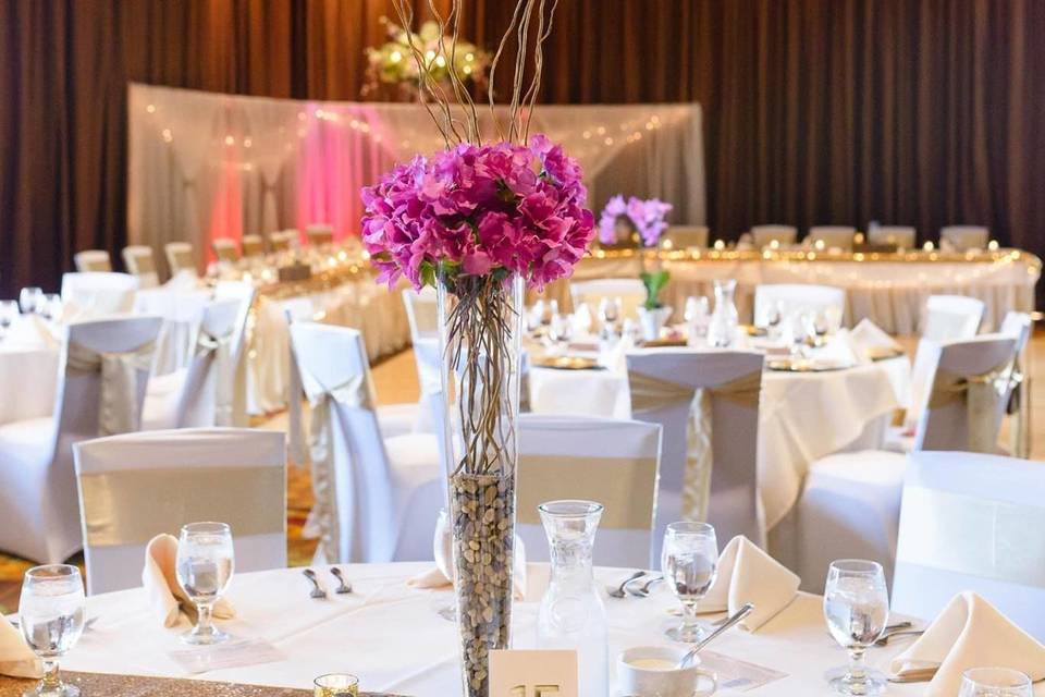 Pink floral centerpiece