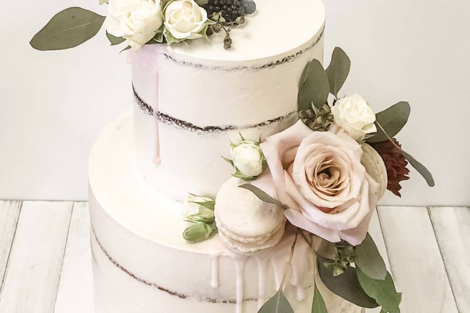 2 tier Naked Cake