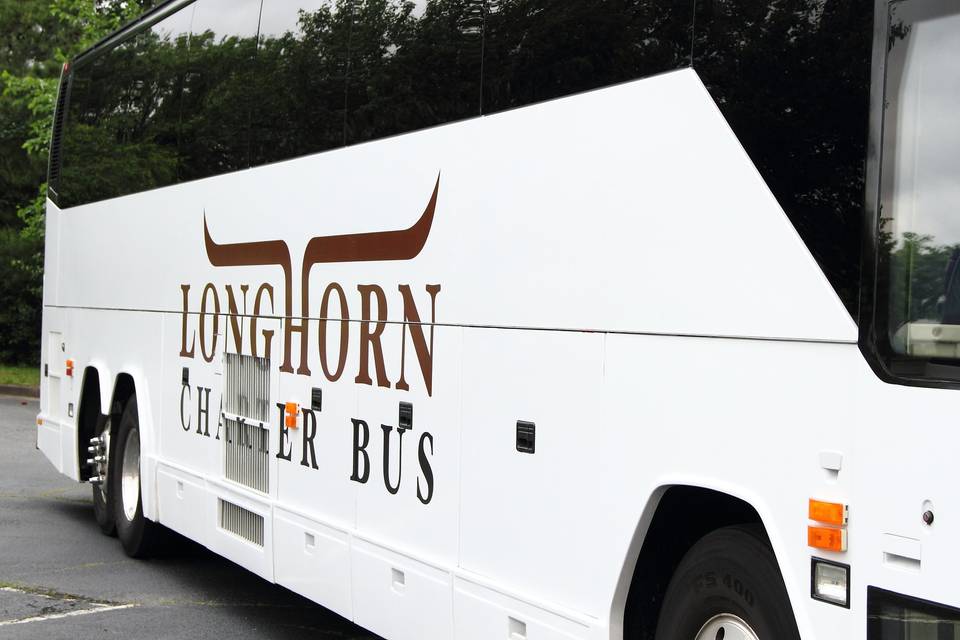 Longhorn Charter Bus side view