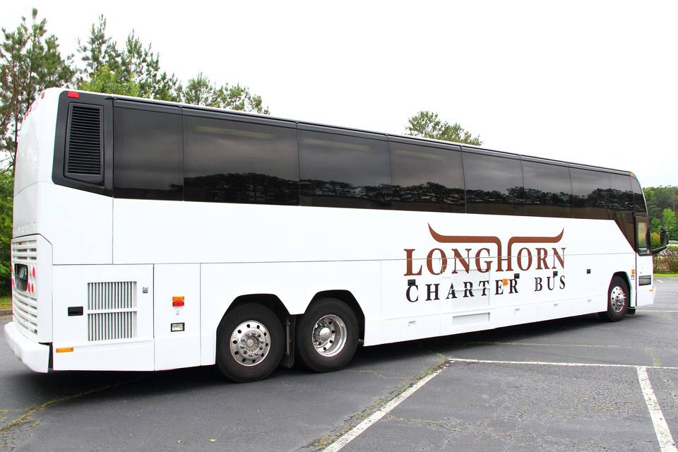 Longhorn Charter Bus side