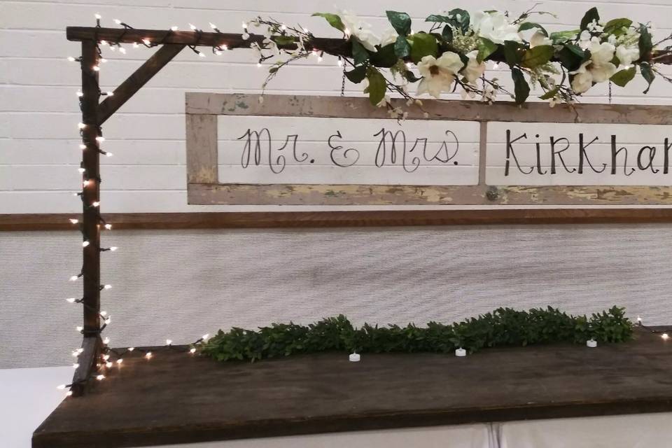 Mr and mrs sign
