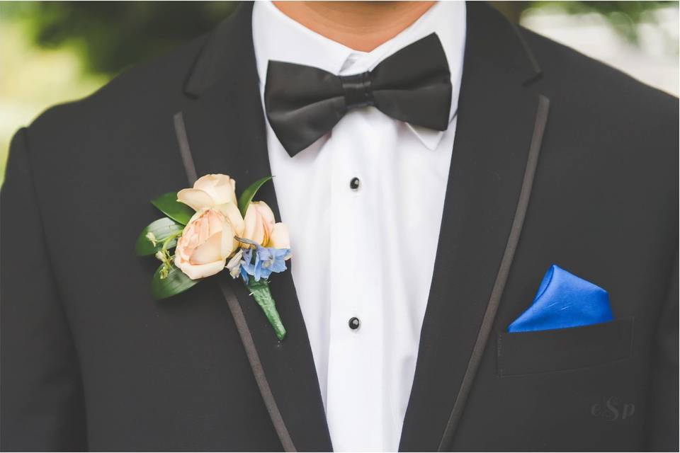 Blue corsage