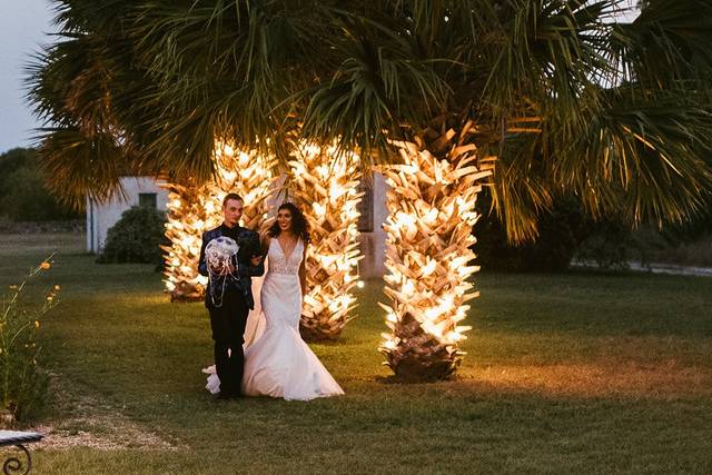 Walking together as newlyweds