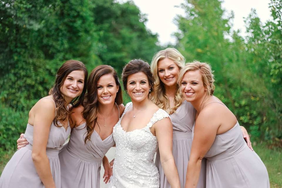 Bride and bridesmaids