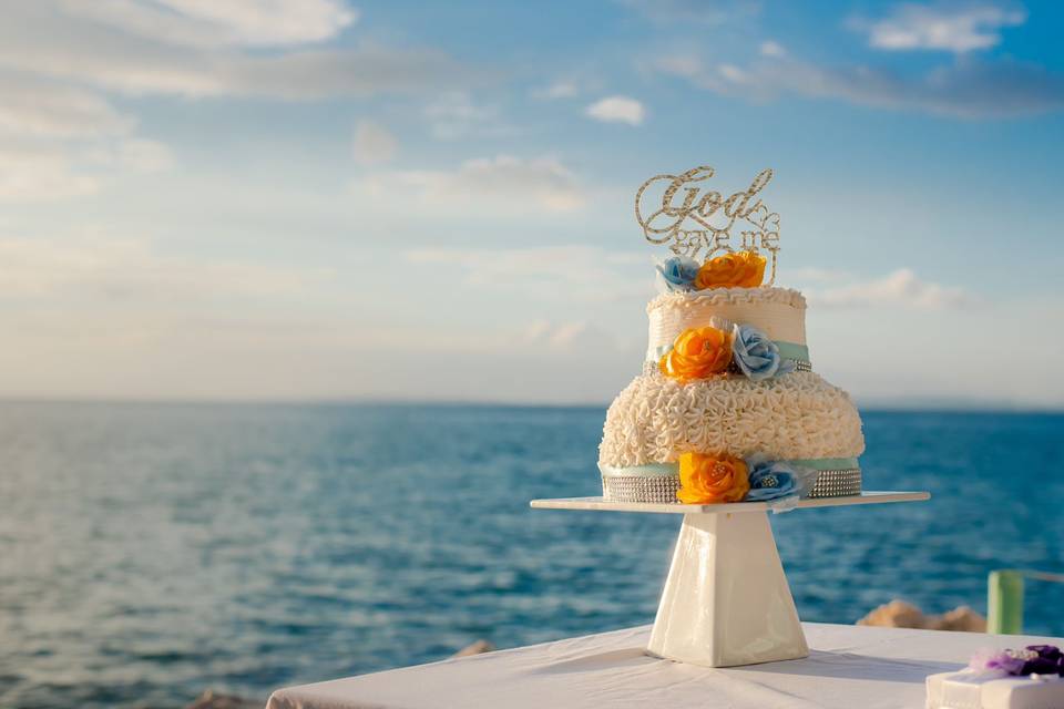Ocean View Wedding Cake