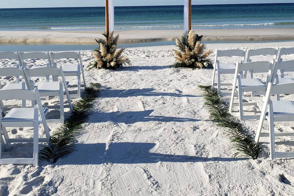 Beachside wedding ceremony