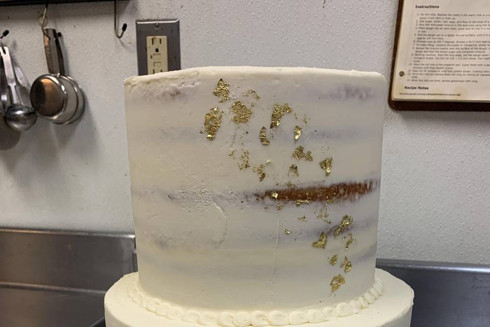 Gold Leaf Wedding Cake