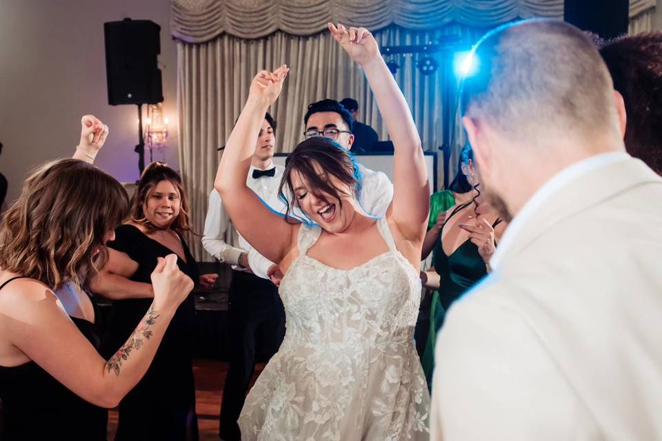 This bride was having a blast!