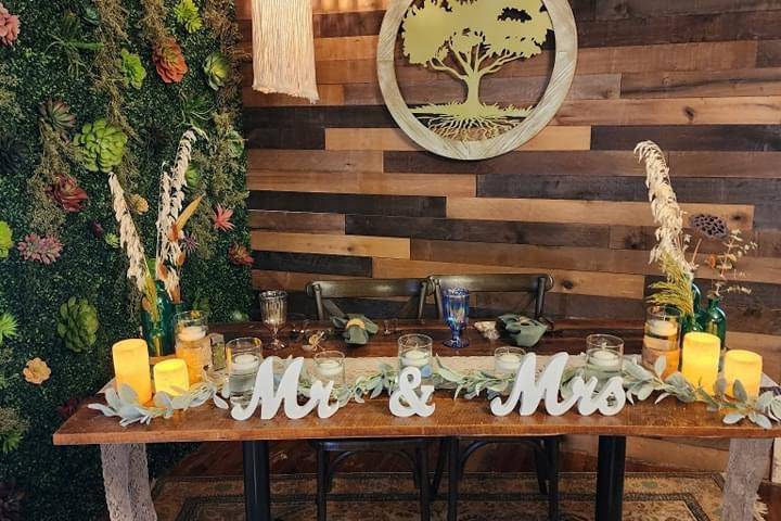 Bride & Groom Reception Table