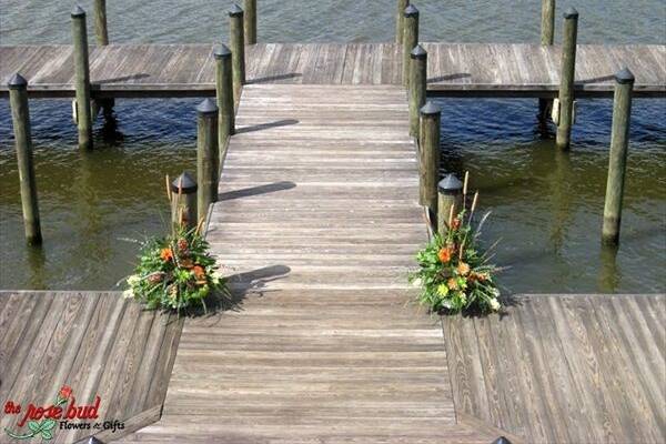 Flowers by the pier