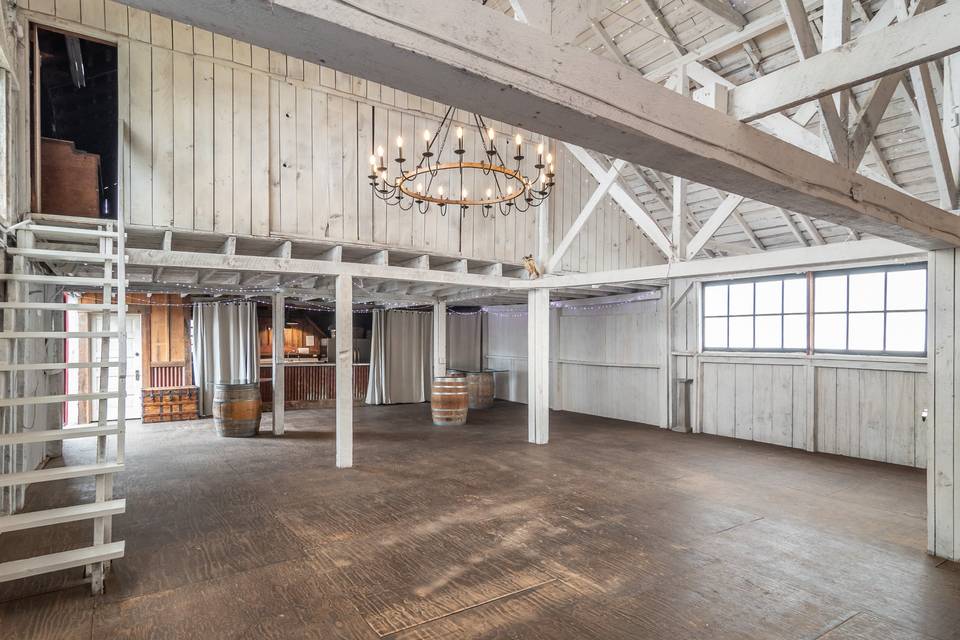Newly renovated barn interior