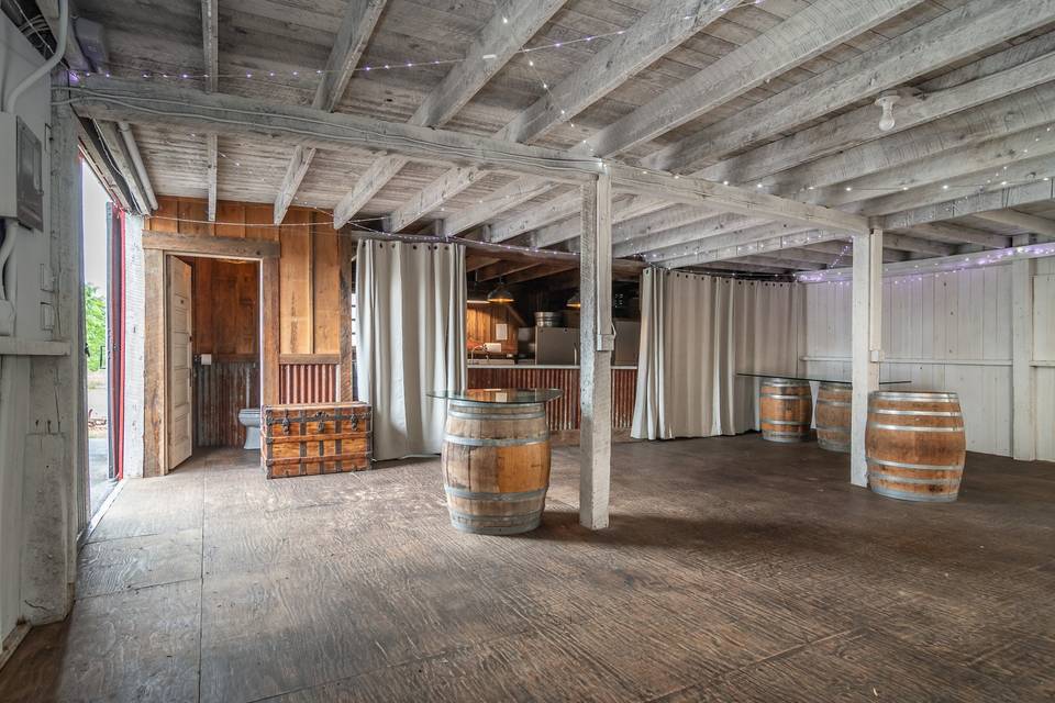 Newly renovated barn interior