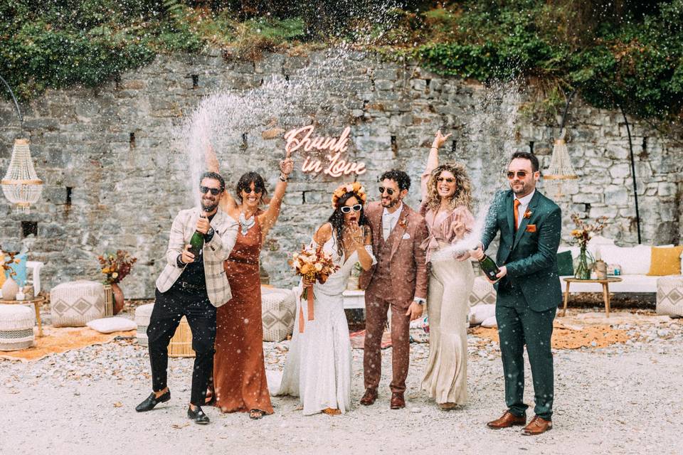 Wedding on a railway