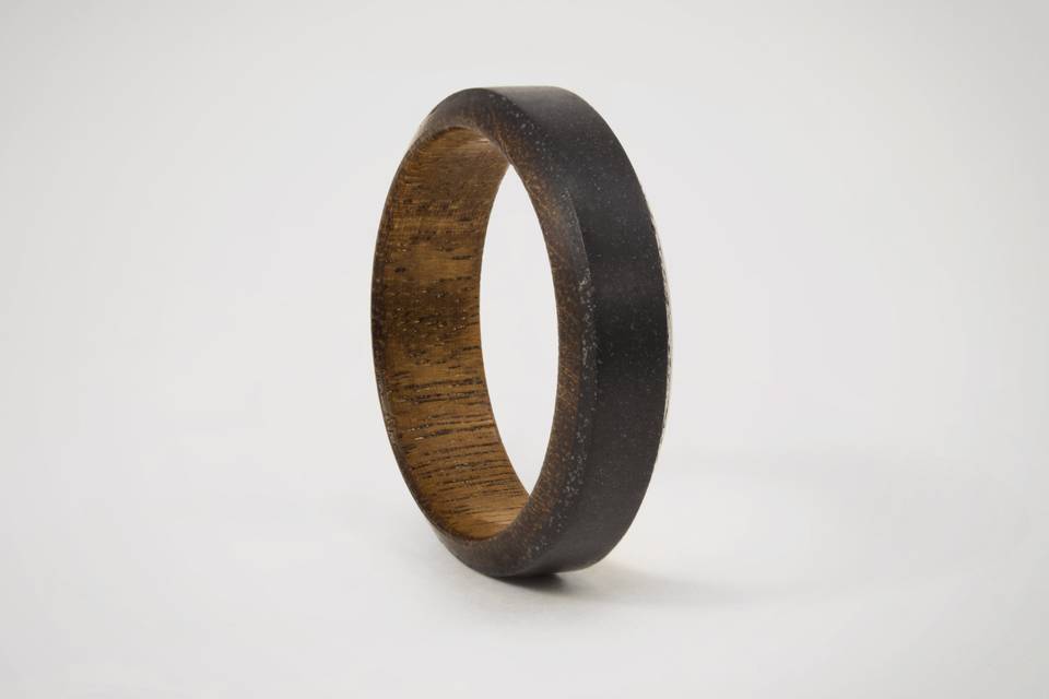 Black Concrete & Wood Ring