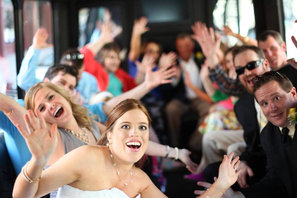 VIP Limo Bus Wedding