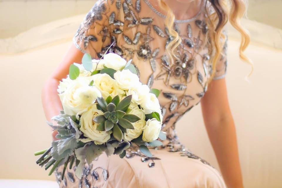 Jeweled bridesmaid dress