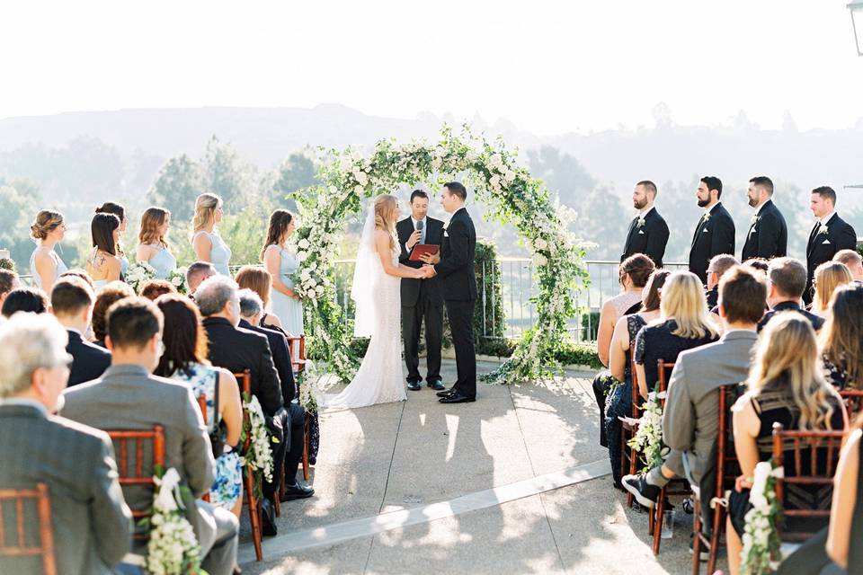 Exchanging vows on the Patio Terrace