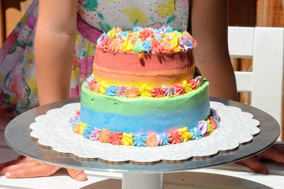 Gluten-free rainbow cake