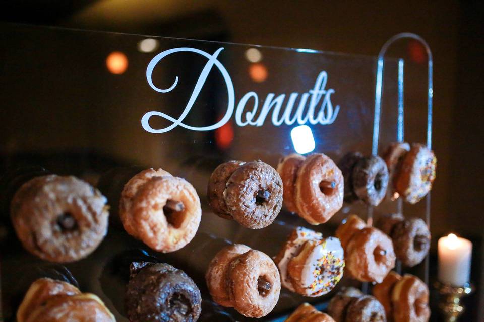 Our clear acrylic donut wall!