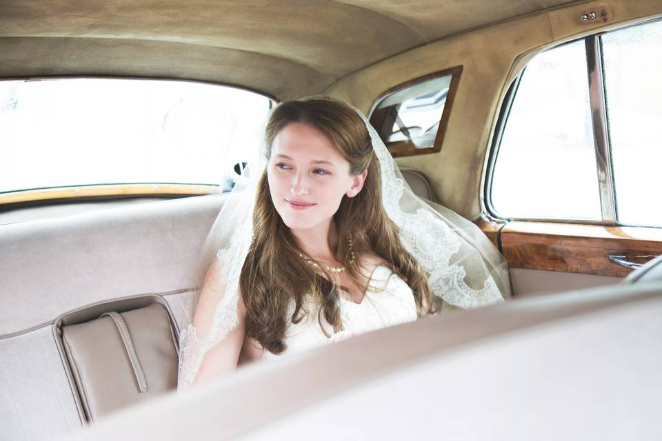 In the wedding car