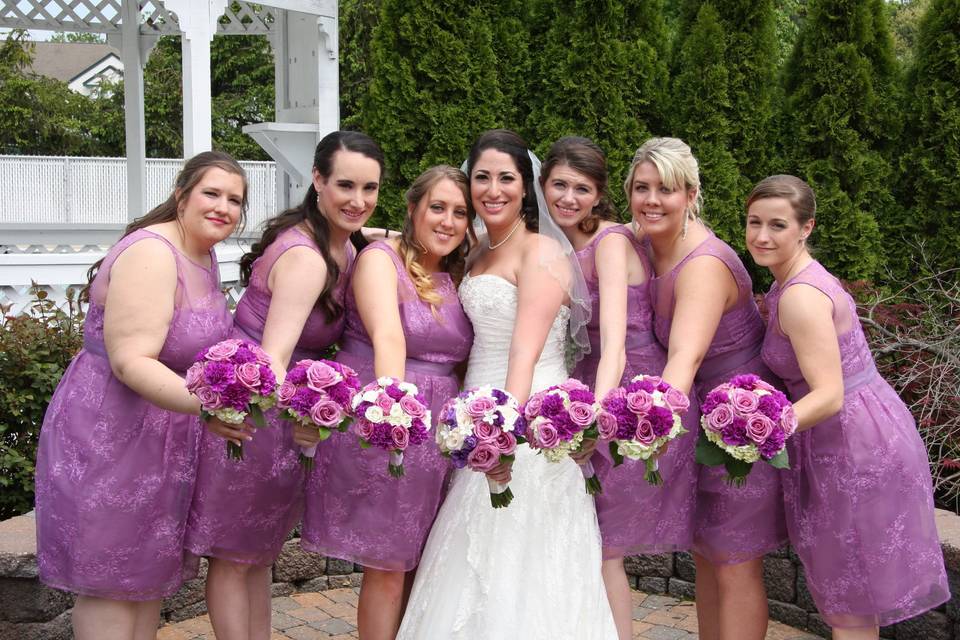 Purple wedding bouquets