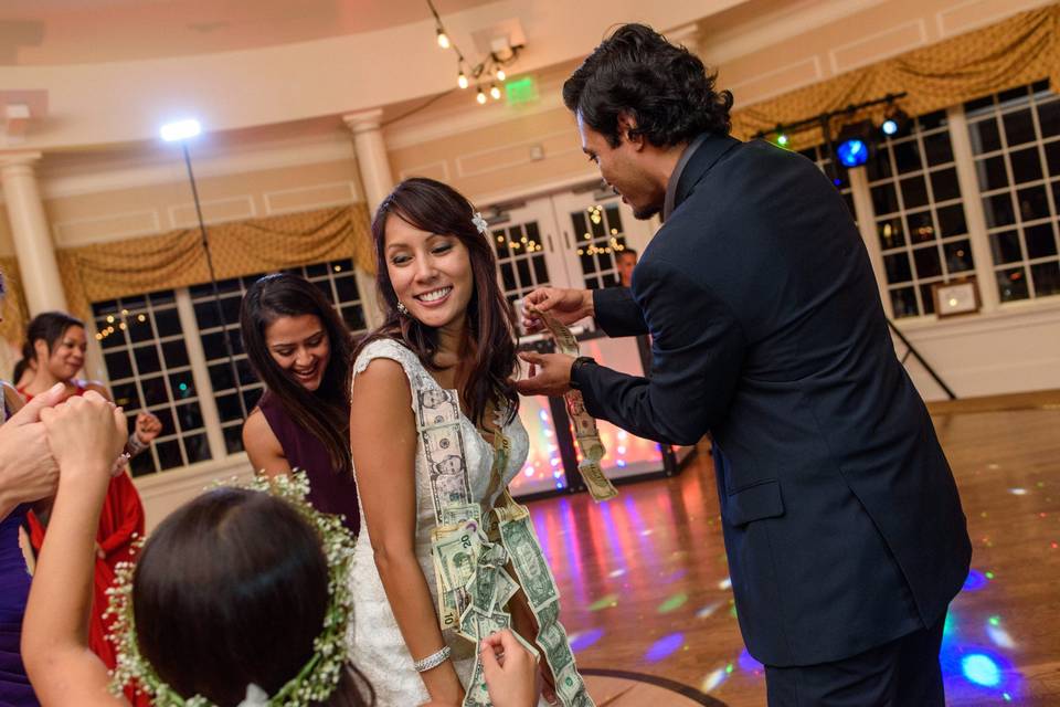 Bride with the guests