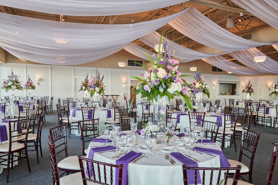 Colorful reception setup