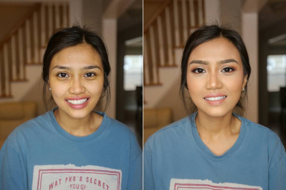 Face before and after