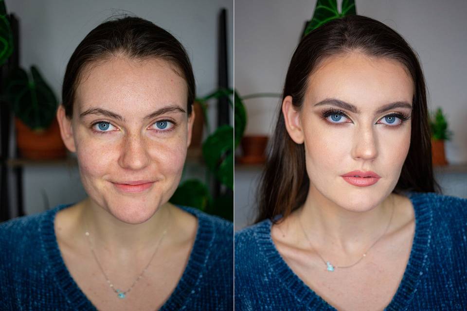 Makeup before and after