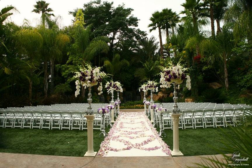 Outdoor wedding setup