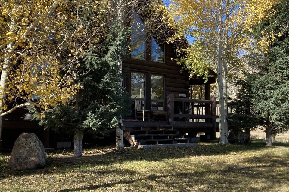 Log house on the property