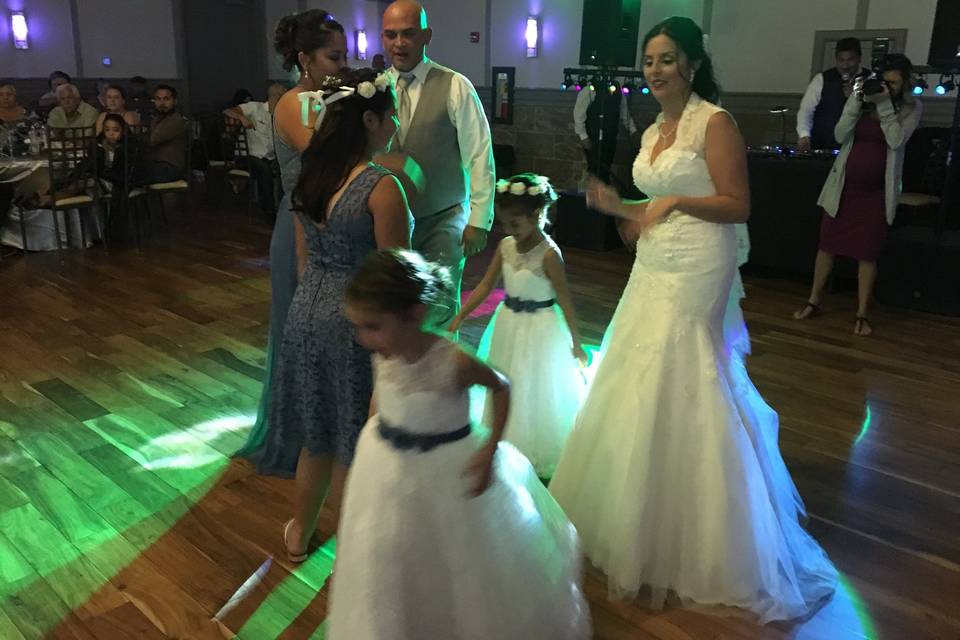 Family on the dance floor