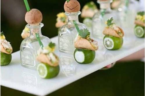 Mini tacos with Tequila shots