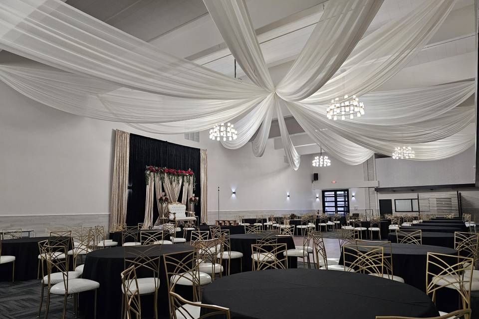 Ceiling draping