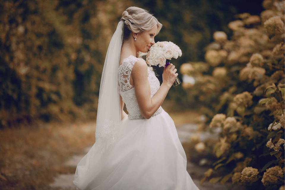Smelling the roses.