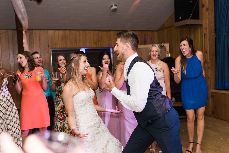 Newlyweds dancing