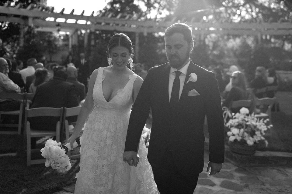 Bride & groom walking