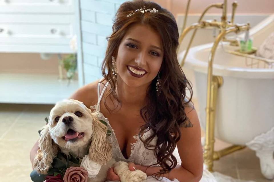 Bride with her Pet