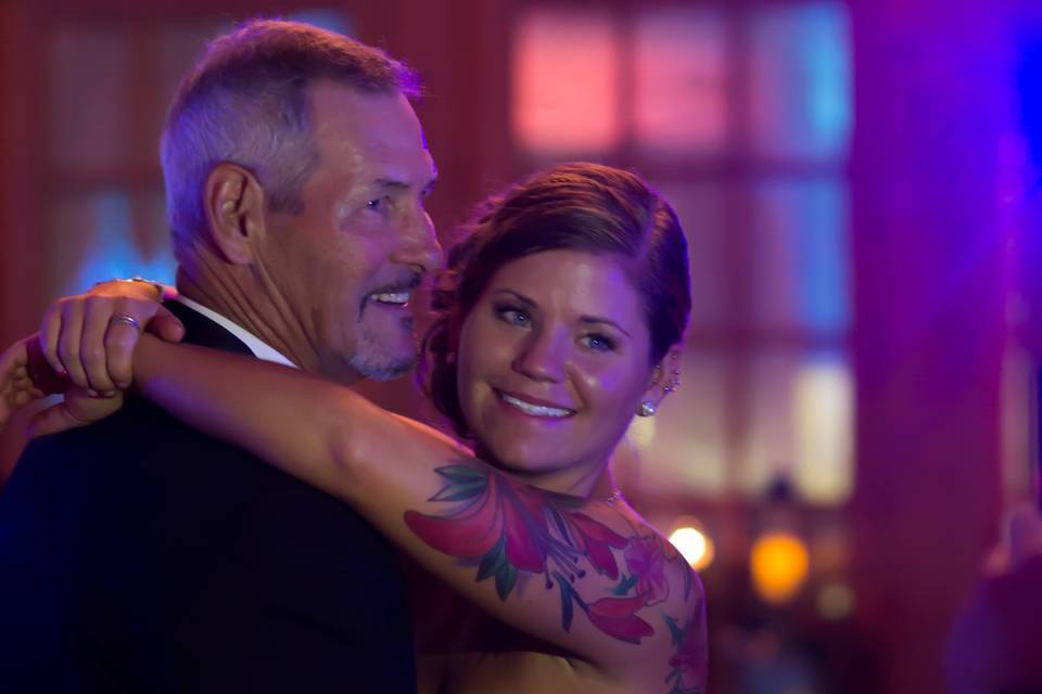 Pap and granddaughter dancing