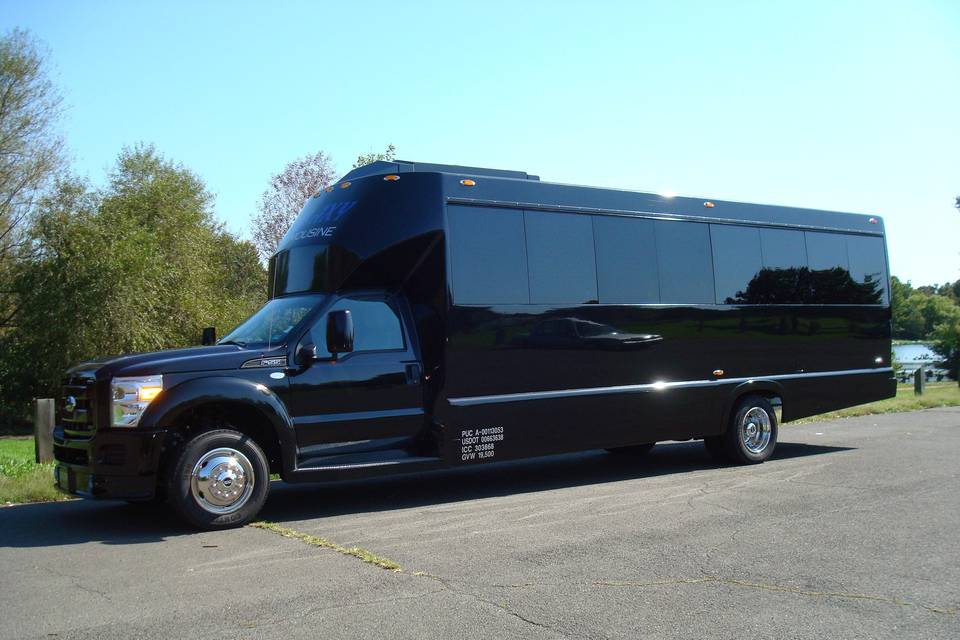 Big black limo truck